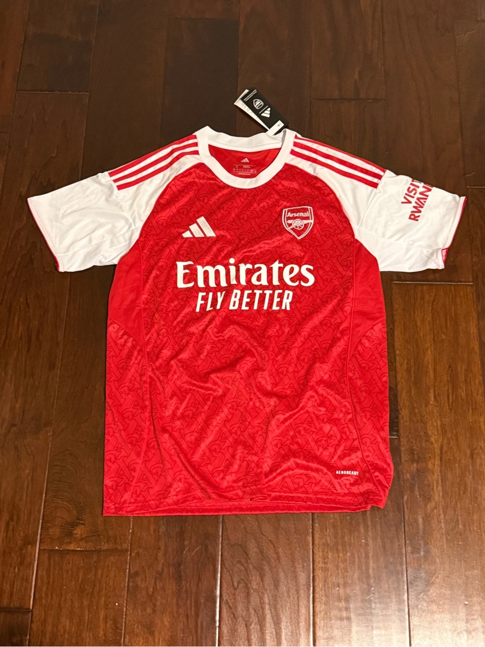 Mens Red & White Home Soccer Jersey - Emirates Fly Better